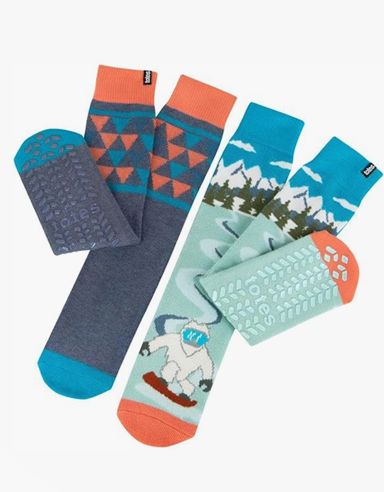 Toasties ORIGINAL SLIPPER SOCKS (TWIN PACK) Mens Socks Yeti