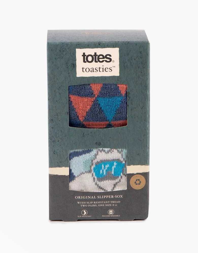 Toasties ORIGINAL SLIPPER SOCKS (TWIN PACK) Mens Socks Yeti