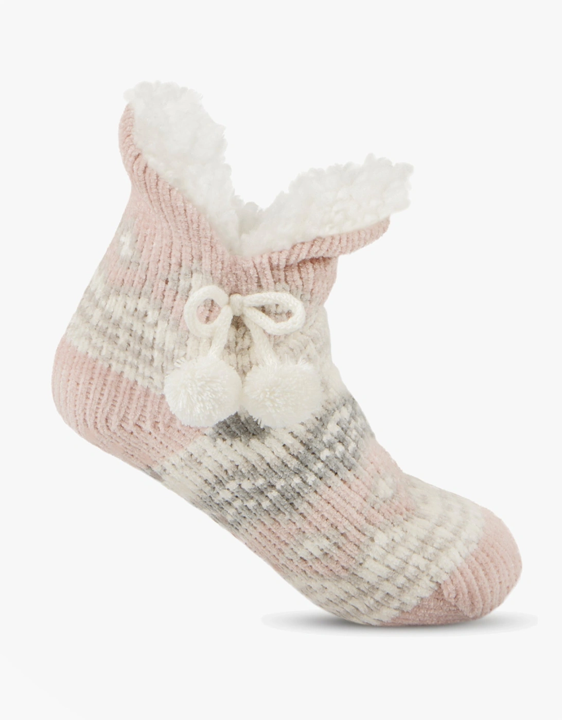 CHENILLE CROP KNITTED SLIPPER SOCKS Womens Socks Multi