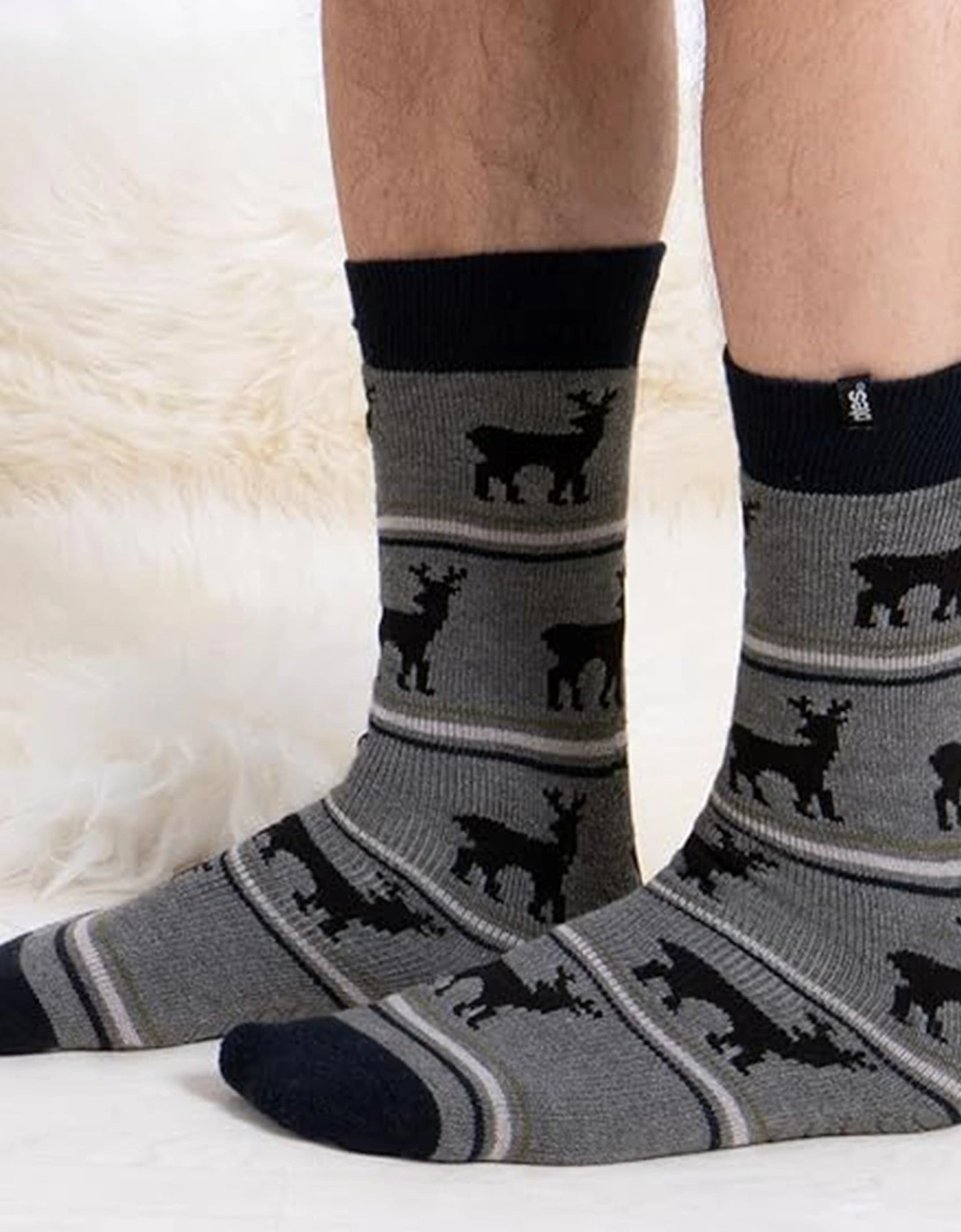 ORIGINAL NOVELTY SLIPPER SOCKS Mens Socks Stag