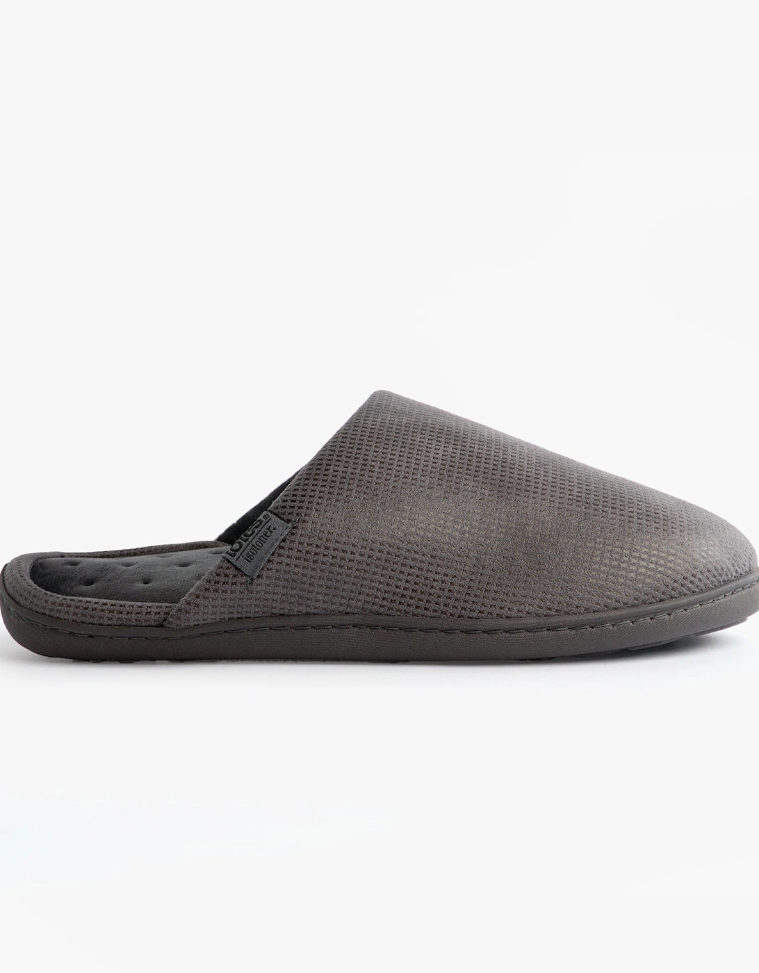Isotoner SQUARE PATTERNED SMART MULE Mens Mule Slippers Grey, 8 of 7