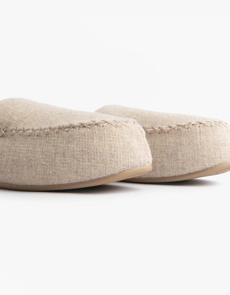 Isotoner TEXTURED Womens Moccasin Slippers Light Brown