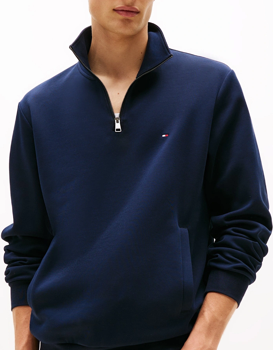 Men's Tommy Hilfiger Essential Intechno Mens Half Zip Sweatshirt - Desert Sky - Blue/Black - Size: 44