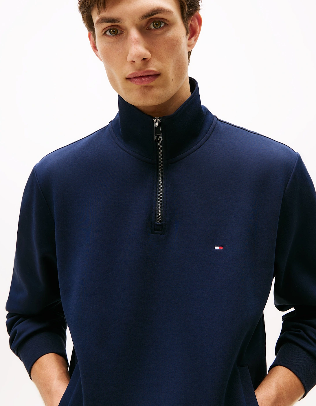 Essential Intechno Mens Half Zip Sweatshirt - Desert Sky