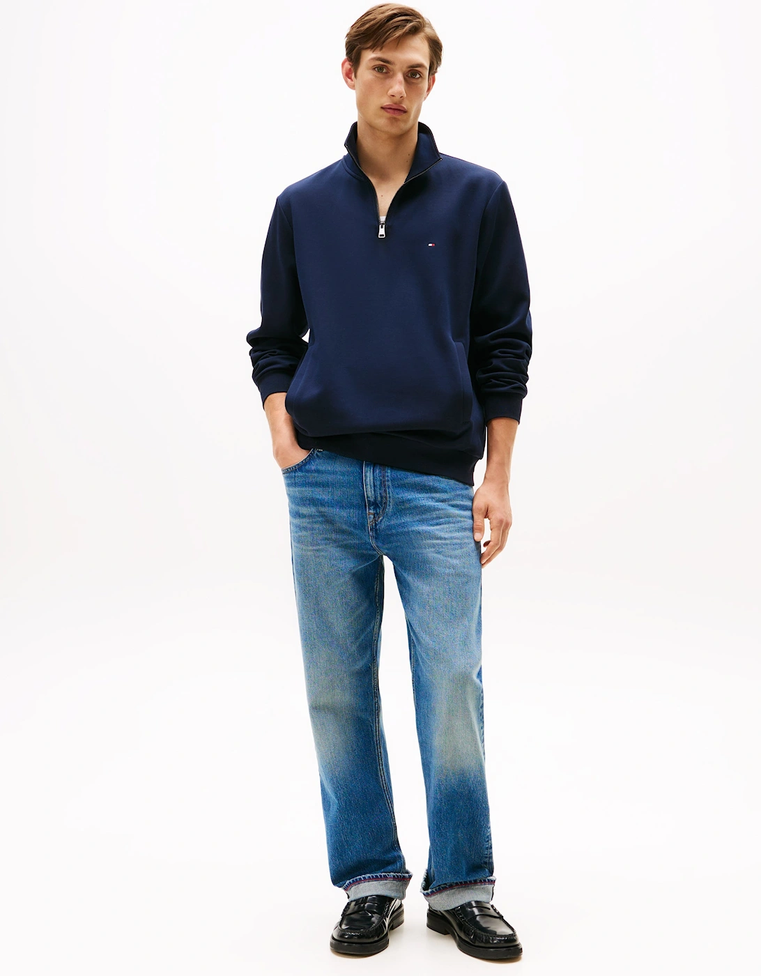 Essential Intechno Mens Half Zip Sweatshirt - Desert Sky