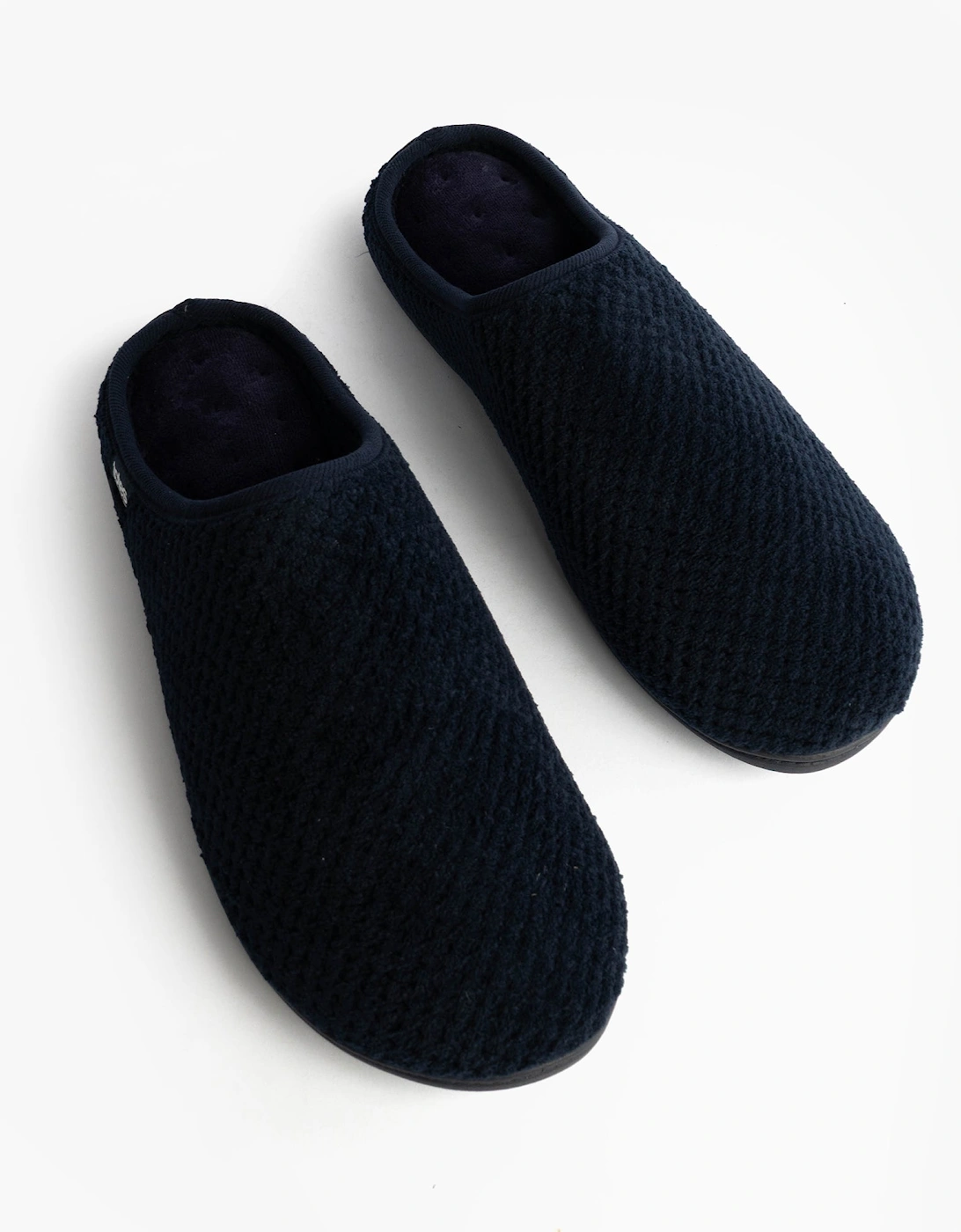 Isotoner SWEPT BACK POPCORN MULE Mens Mule Slippers Navy