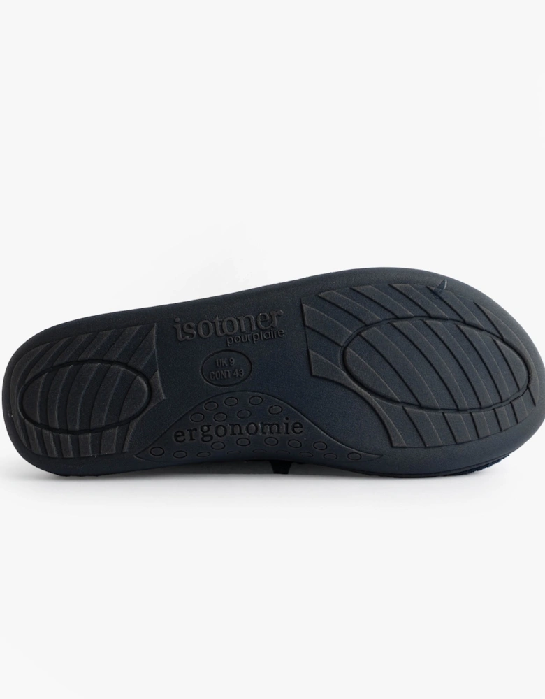 Isotoner SWEPT BACK POPCORN MULE Mens Mule Slippers Navy