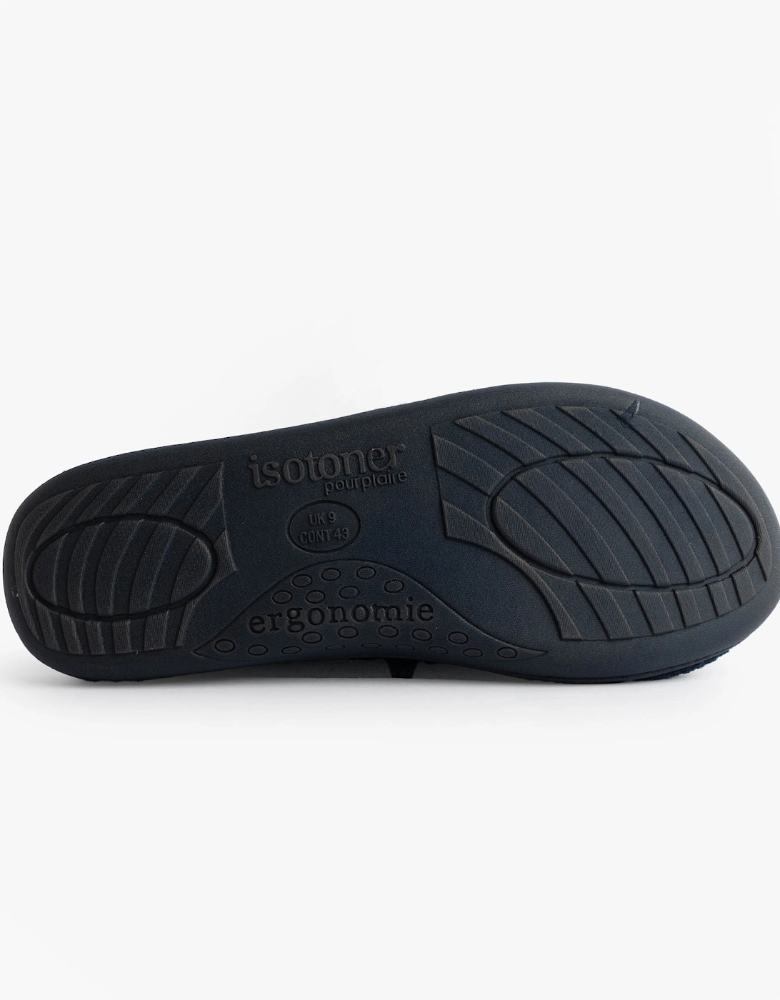 Isotoner SWEPT BACK POPCORN MULE Mens Mule Slippers Navy