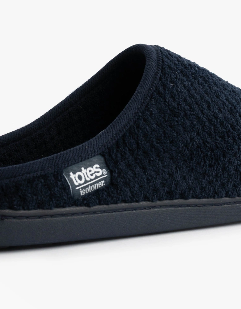 Isotoner SWEPT BACK POPCORN MULE Mens Mule Slippers Navy