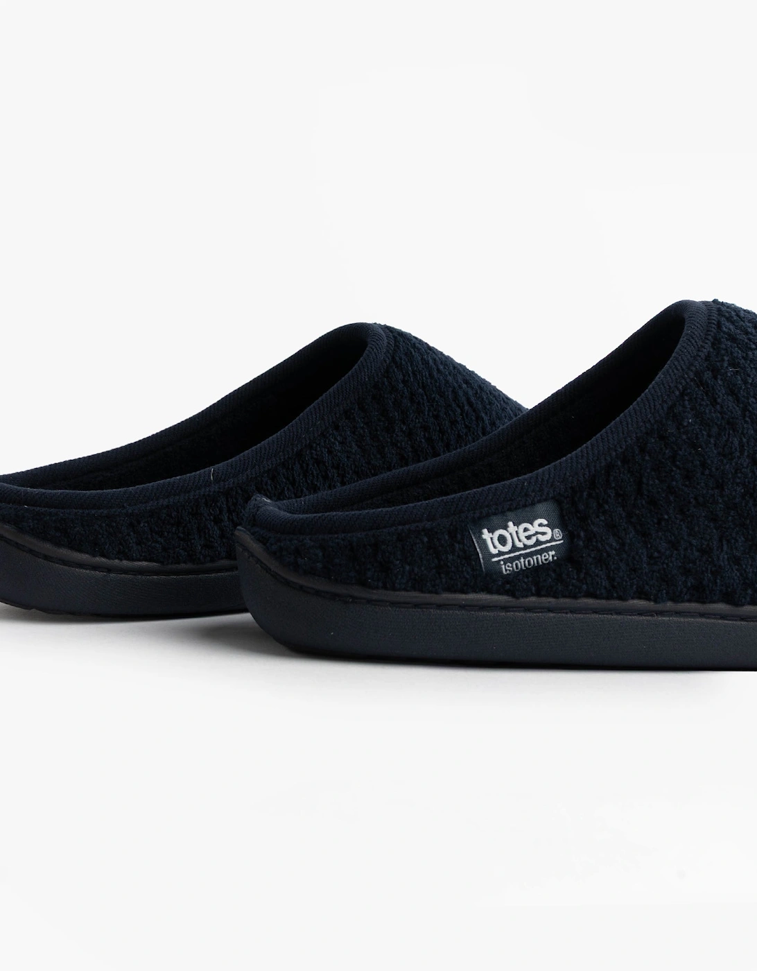 Isotoner SWEPT BACK POPCORN MULE Mens Mule Slippers Navy