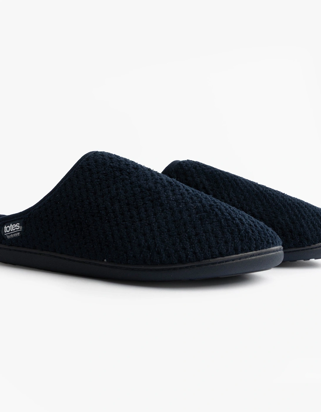 Isotoner SWEPT BACK POPCORN MULE Mens Mule Slippers Navy