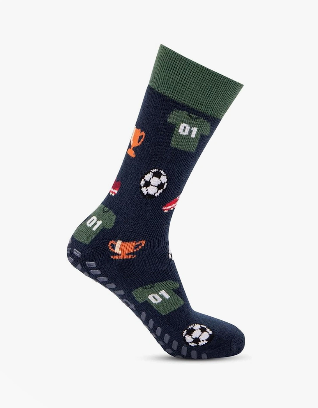 Toasties ORIGINAL SLIPPER SOCKS (TWIN PACK) Mens Socks Football / Stripe