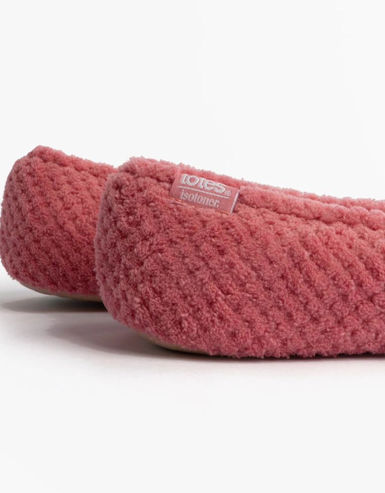 Isotoner POPCORN BALLET Womens Ballerina Slippers Bright Pink