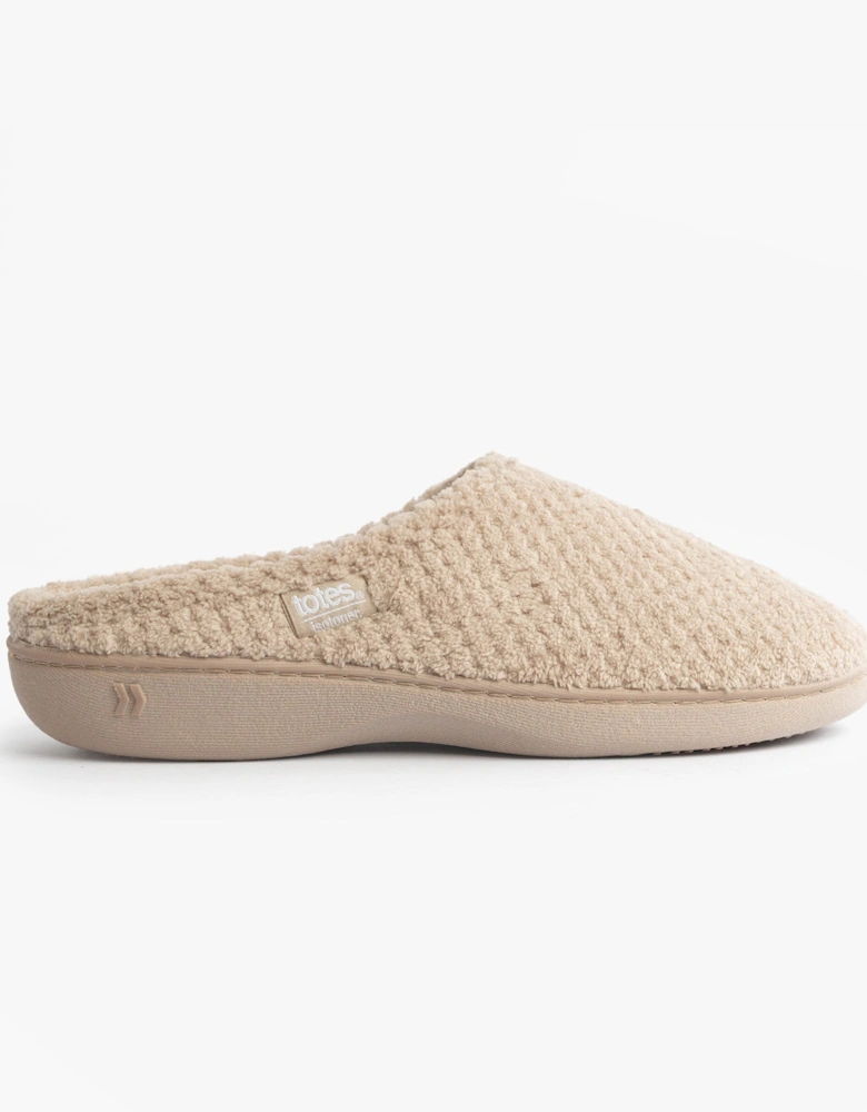 Isotoner POPCORN TERRY Womens Mule Slippers Oat