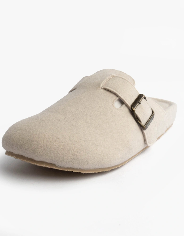 Isotoner FELT CLOG Womens Clog Mule Slippers Oatmeal