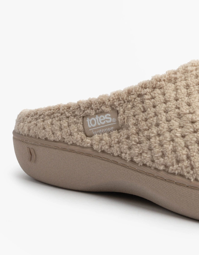 Isotoner POPCORN TERRY Womens Mule Slippers Oat
