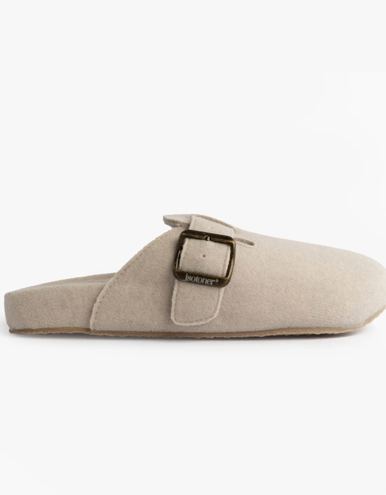 Isotoner FELT CLOG Womens Clog Mule Slippers Oatmeal