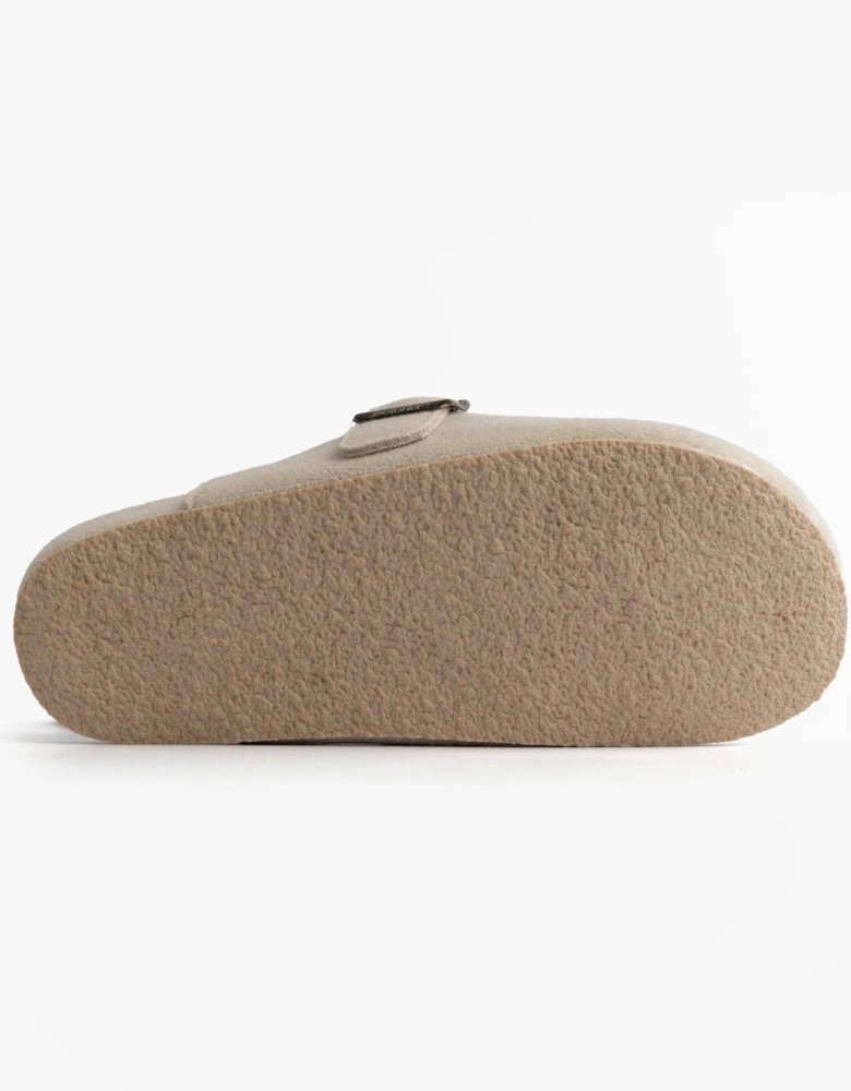 Isotoner FELT CLOG Womens Clog Mule Slippers Oatmeal