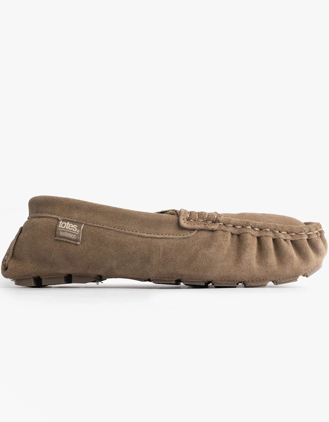 Isotoner SUEDE CLASSIC Moccasin Slippers Mens Sand, 7 of 6