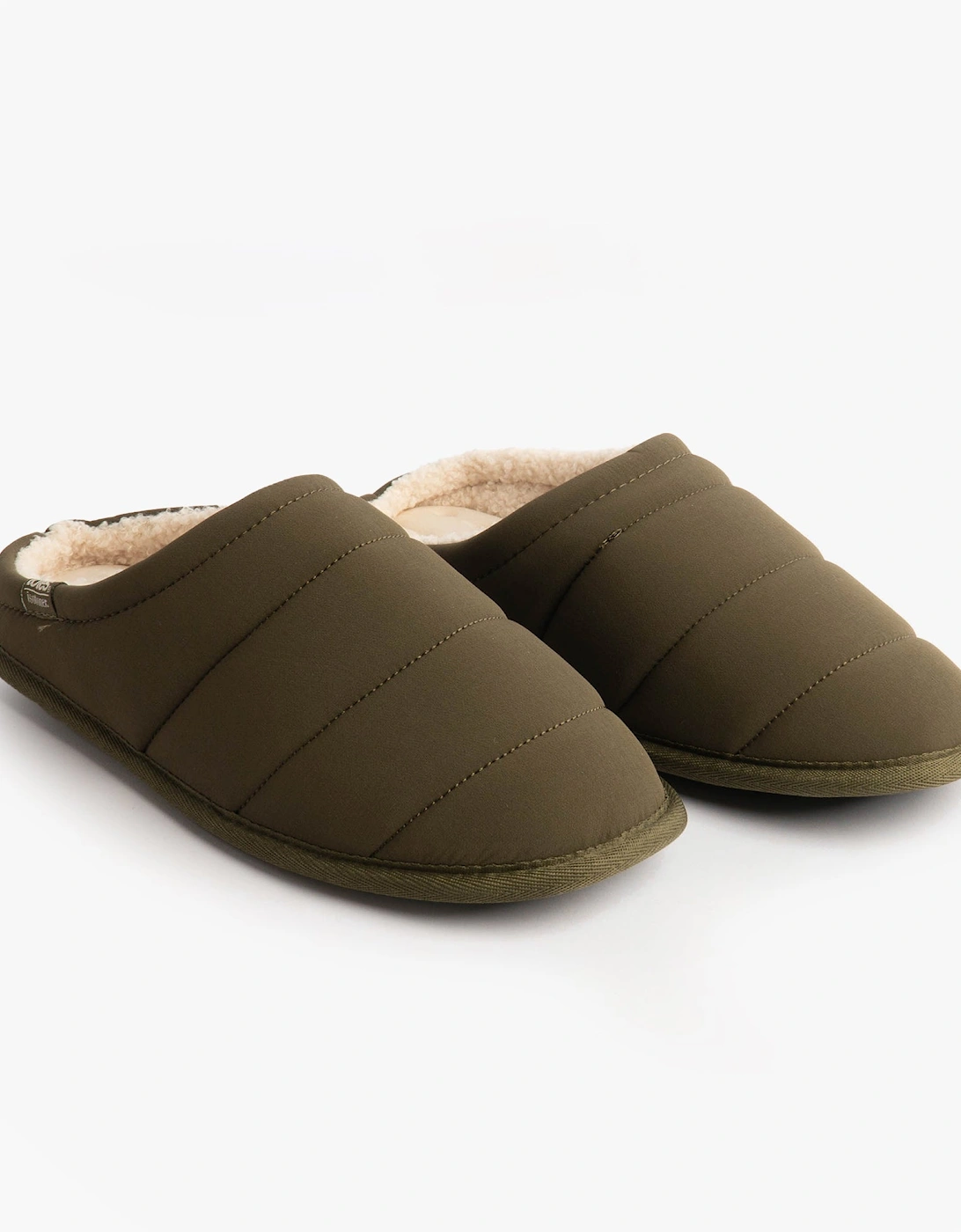 Isotoner SPORT QUILTED MULE WITH COSY LINING Mens Mule Slippers Khaki
