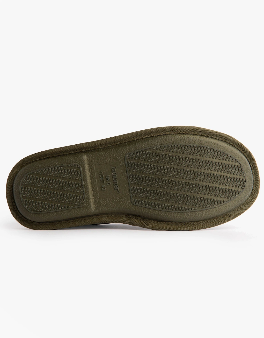 Isotoner SPORT QUILTED MULE WITH COSY LINING Mens Mule Slippers Khaki