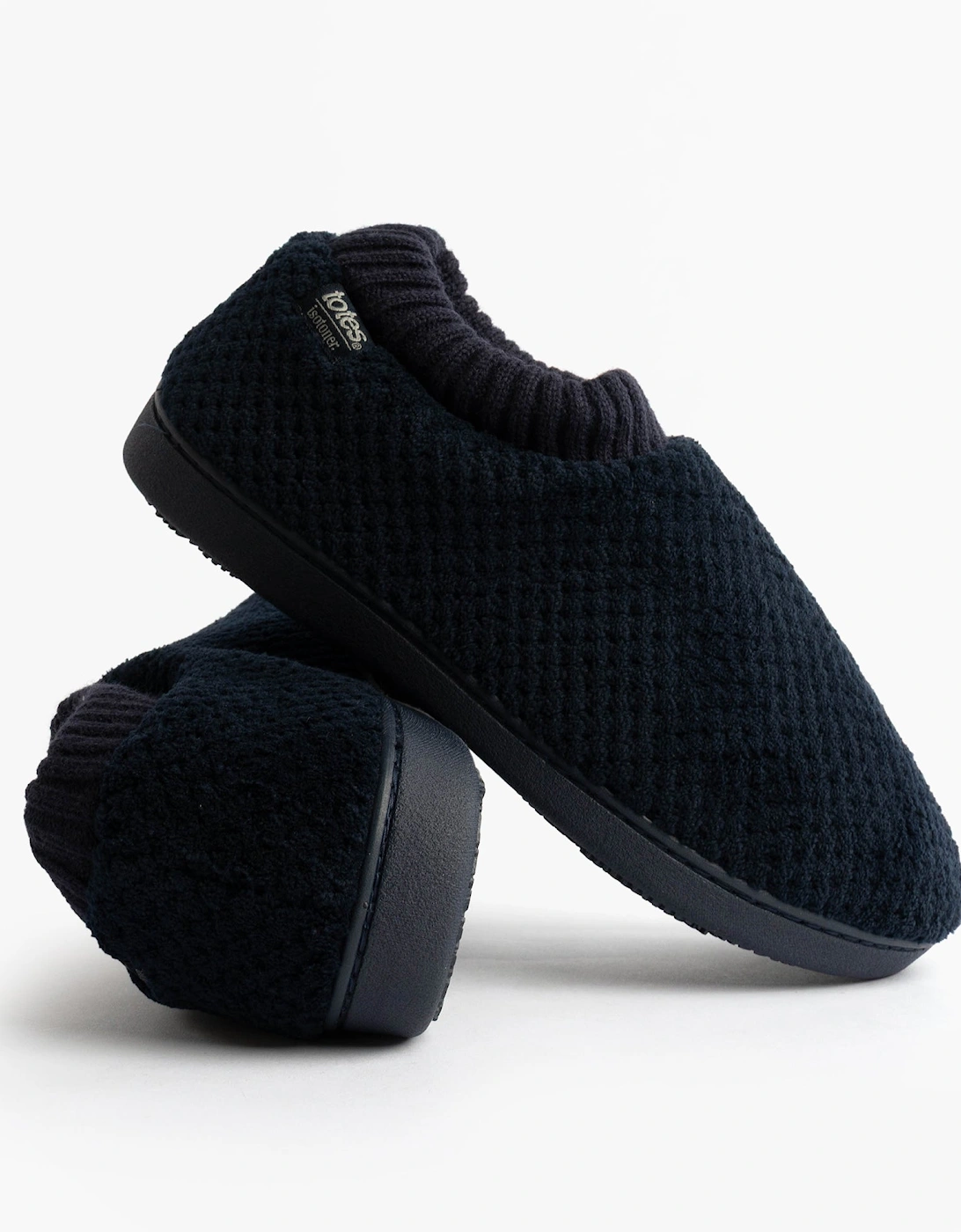 Isotoner POPCORN FULL BACK BOOTIE Womens Slippers Navy