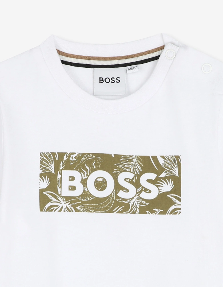 BOSS Baby Boys Logo Print T-Shirt in White