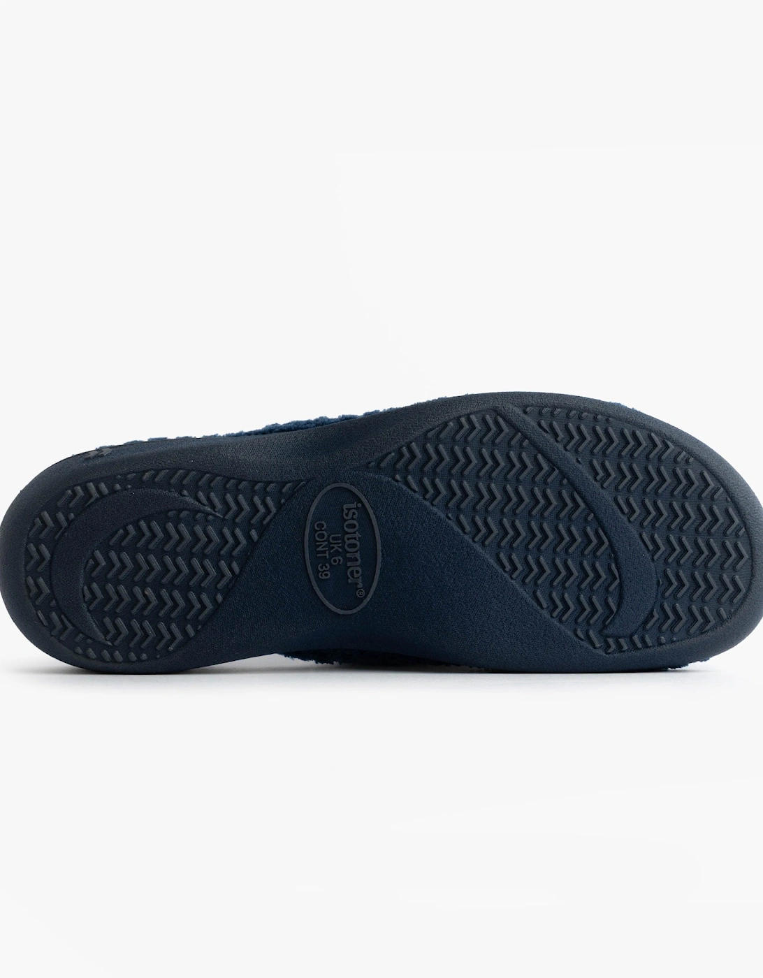 Isotoner POPCORN TURNOVER OPEN TOE Womens Mule Slippers Navy