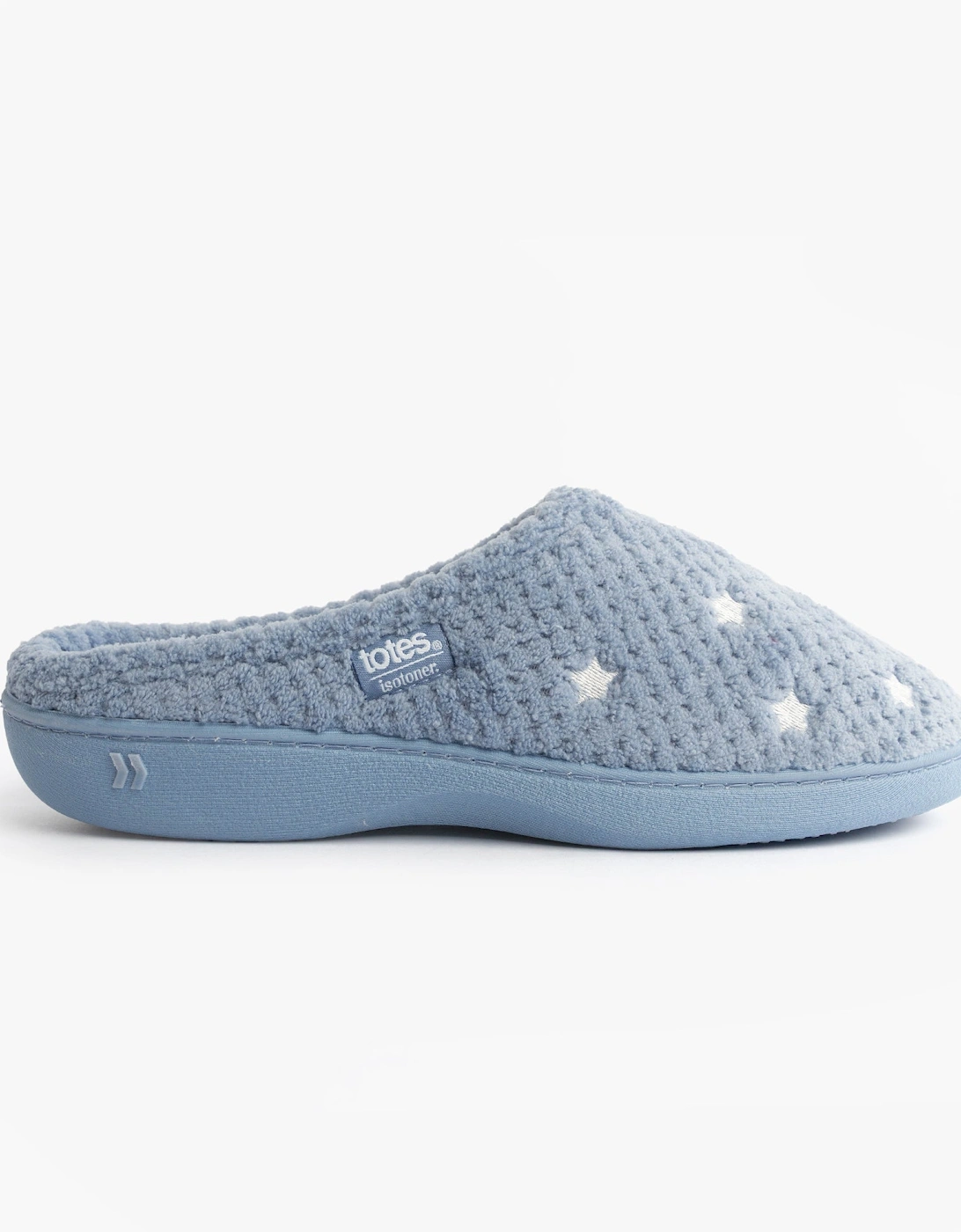 Isotoner POPCORN TERRY Womens Mule Slippers Iris Blue Star, 8 of 7