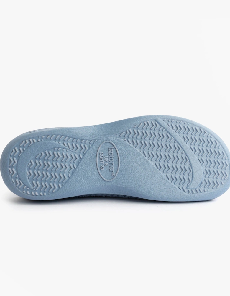 Isotoner POPCORN TERRY Womens Mule Slippers Iris Blue Star