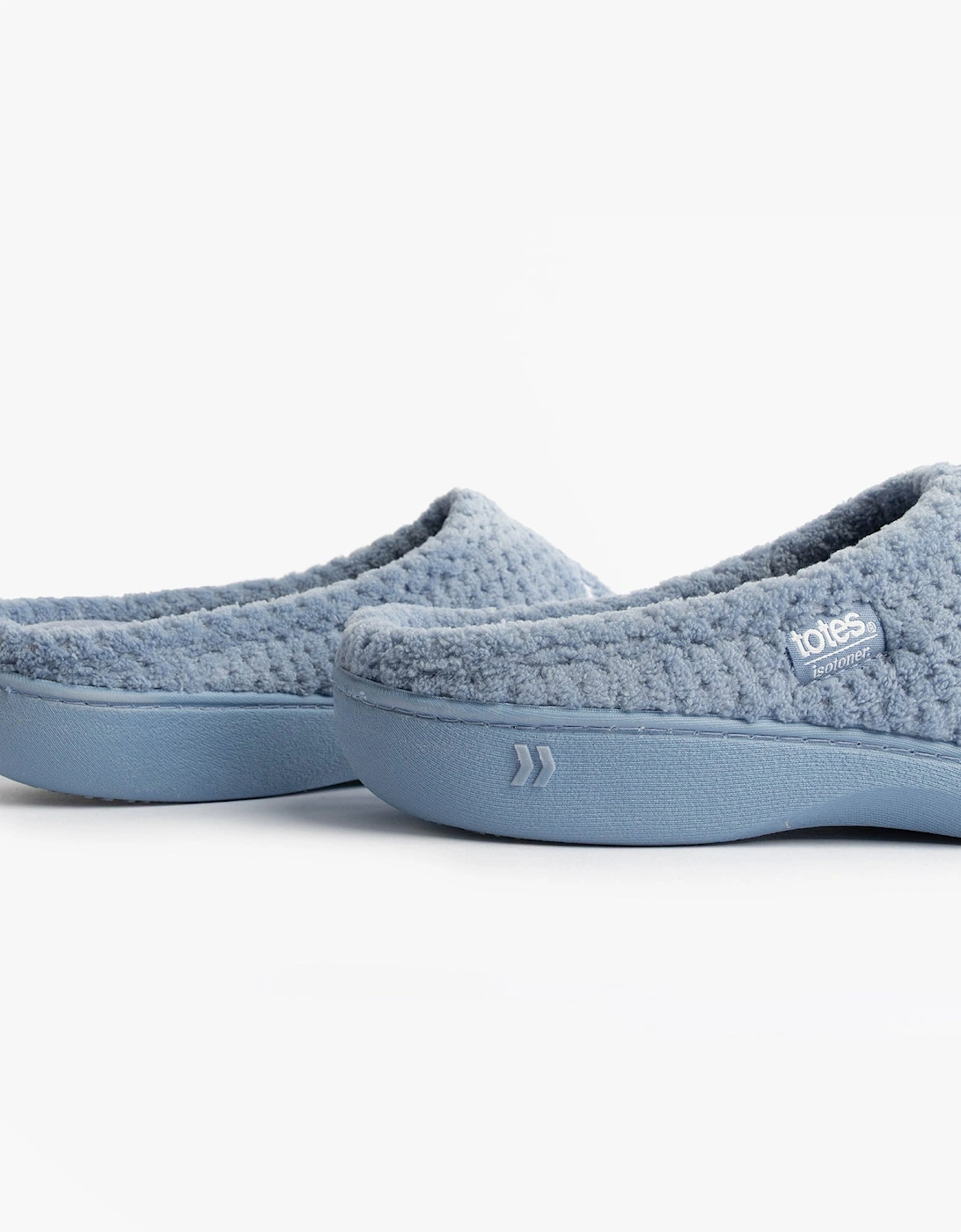 Isotoner POPCORN TERRY Womens Mule Slippers Iris Blue Star