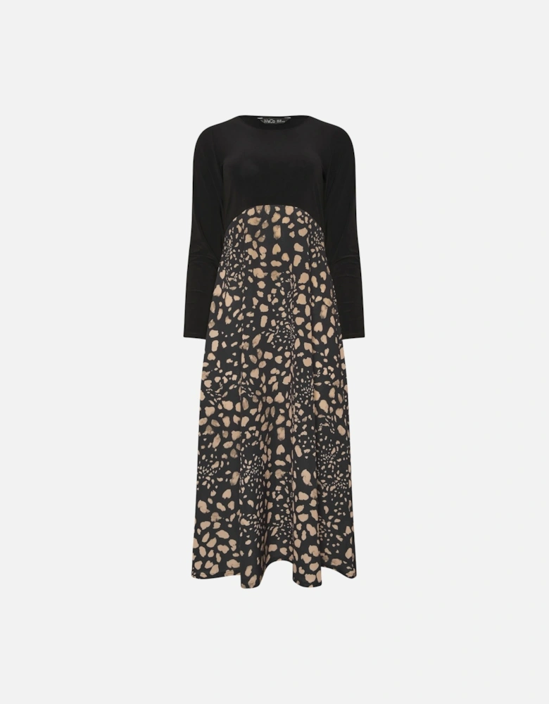 Abstract Print 2 In 1 Maxi Dress