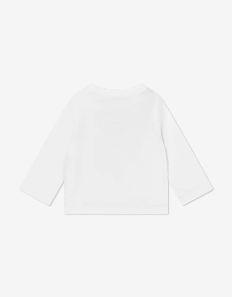 Baby Girls Long Sleeve Logo T-Shirt in Ivory