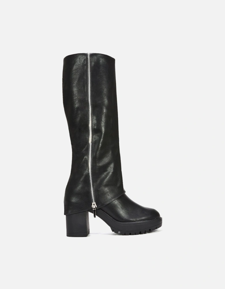 'Juliana' Chunky Platform Fold Over Knee High Boots
