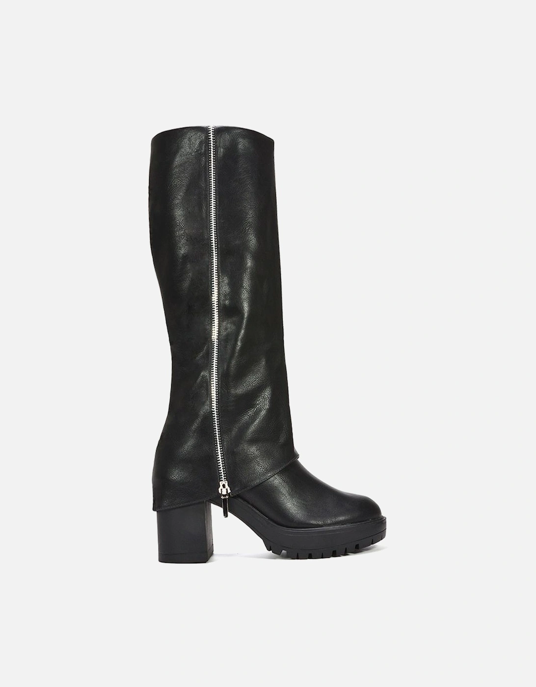 'Juliana' Chunky Platform Fold Over Knee High Boots, 2 of 1