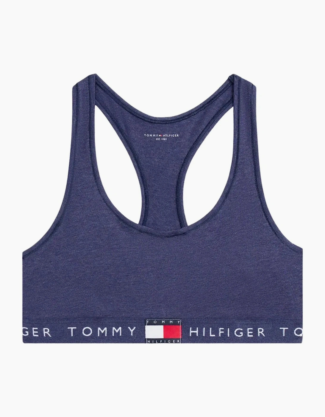 Tommy Hilfiger Women's Navy Heritage Logo Racerback Bralette, Heather  12 M