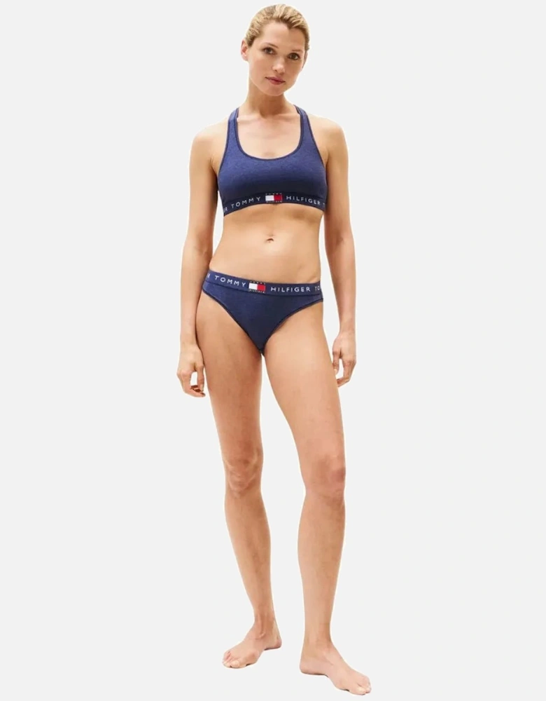 Heritage Logo Racerback Bralette, Navy Heather