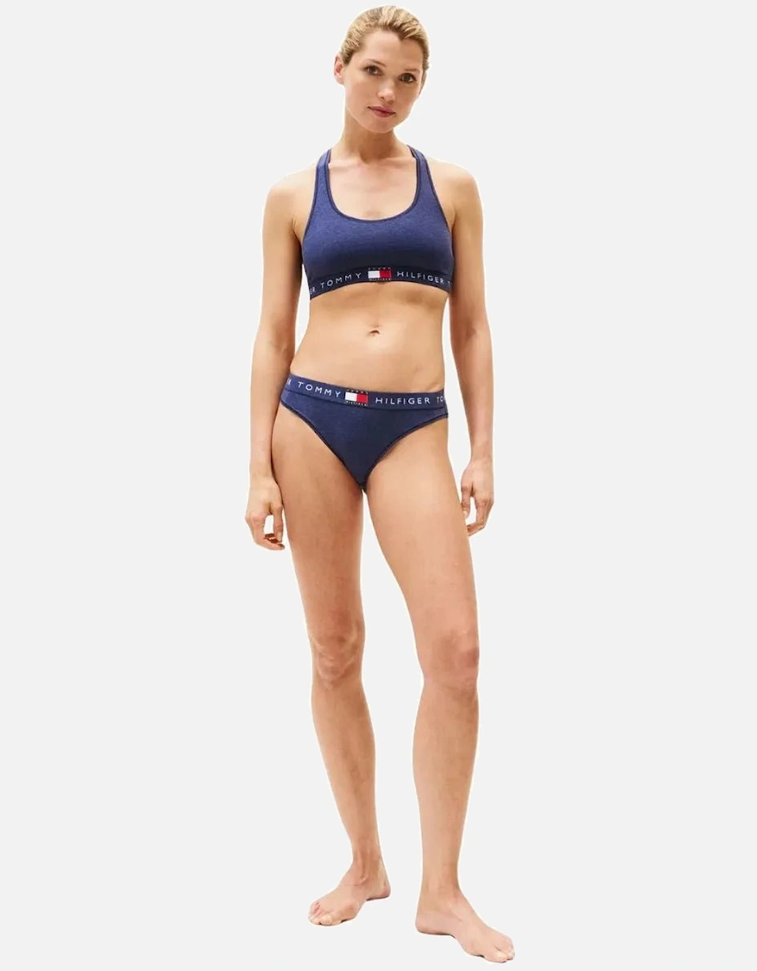 Heritage Logo Racerback Bralette, Navy Heather