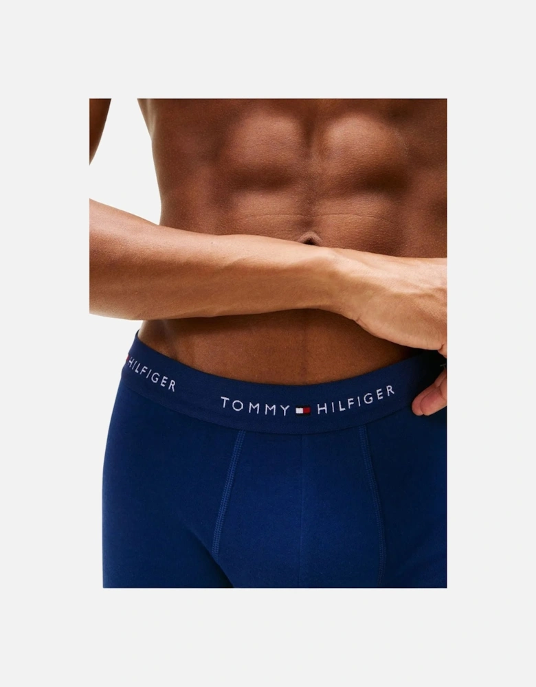 3-Pack Signature Cotton Boxer Trunks, Blue/Navy/Black