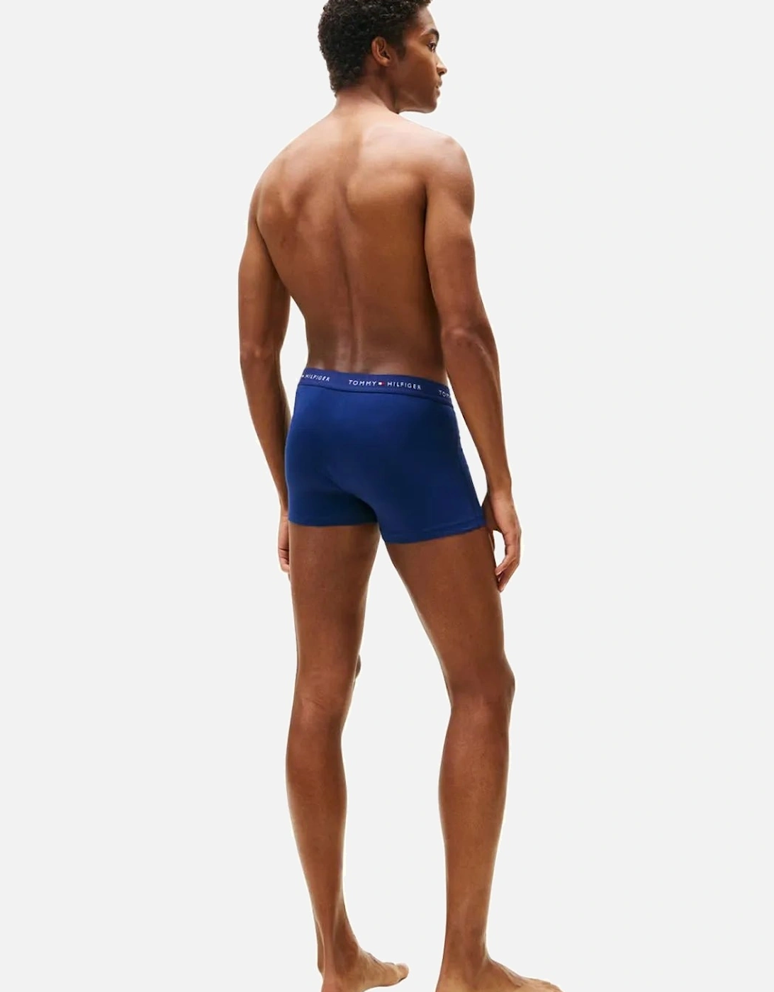 3-Pack Signature Cotton Boxer Trunks, Blue/Navy/Black
