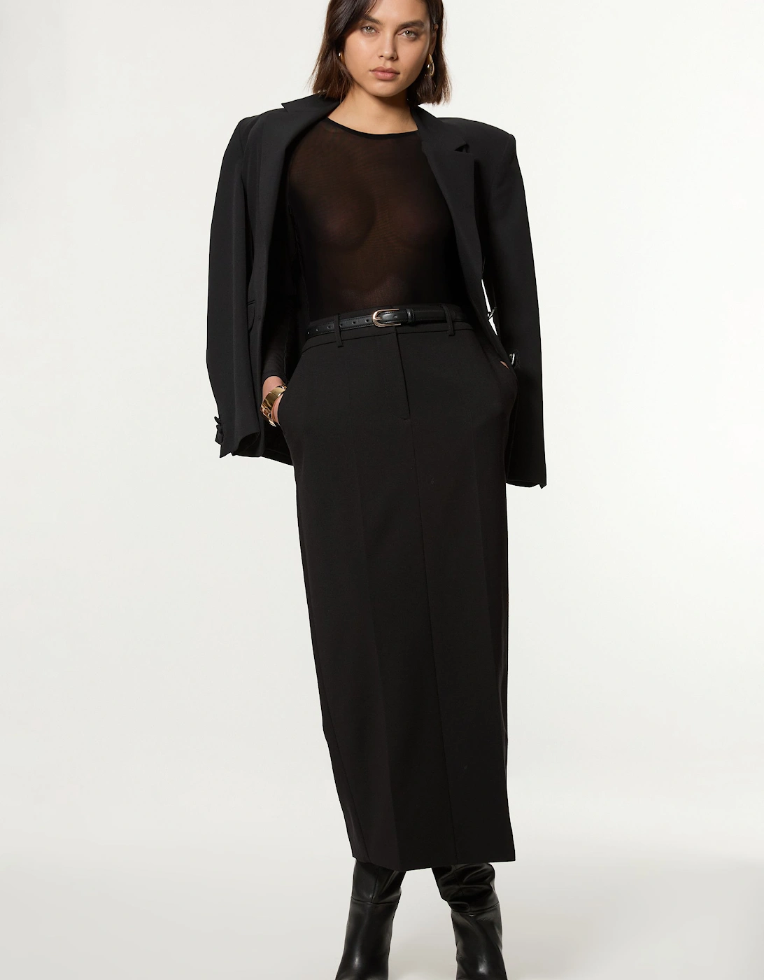 Compact Stretch Essential Tailored Maxi Skirt, 2 of 1