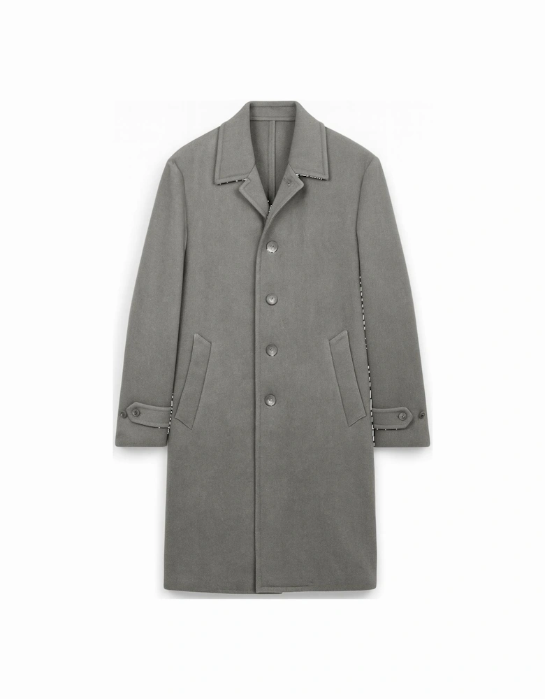 Men's Grey Trench-Style Overcoat