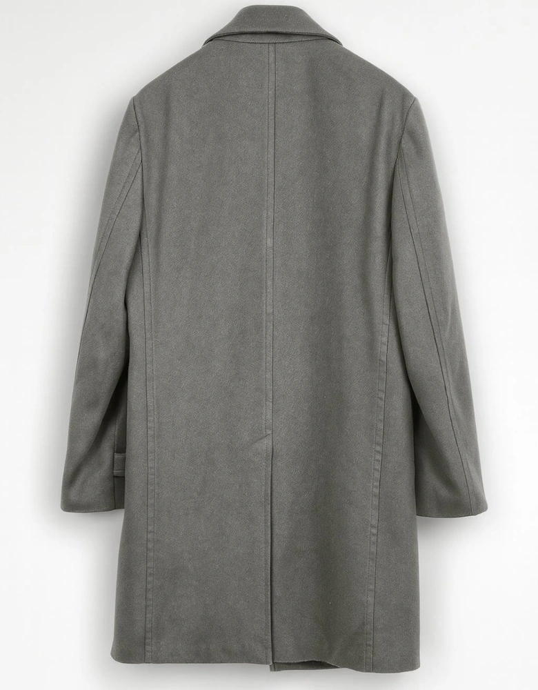 Men's Grey Trench-Style Overcoat