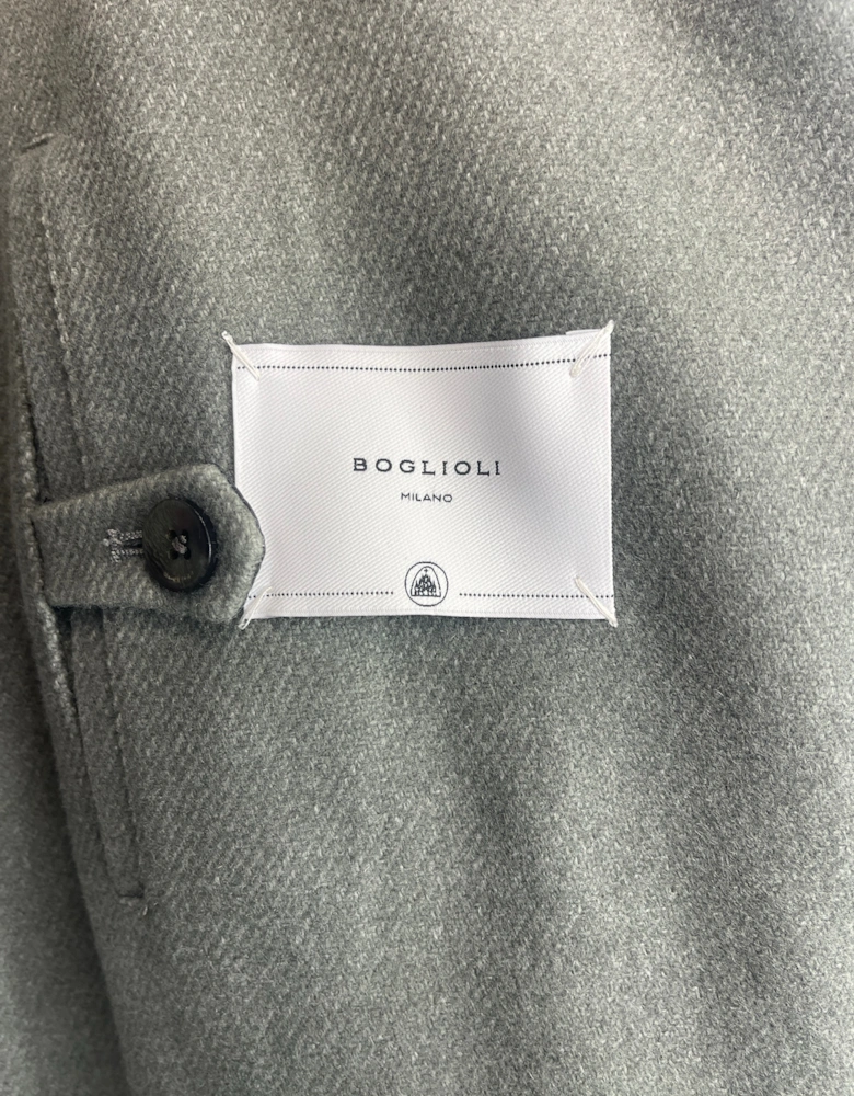 Men's Grey Trench-Style Overcoat