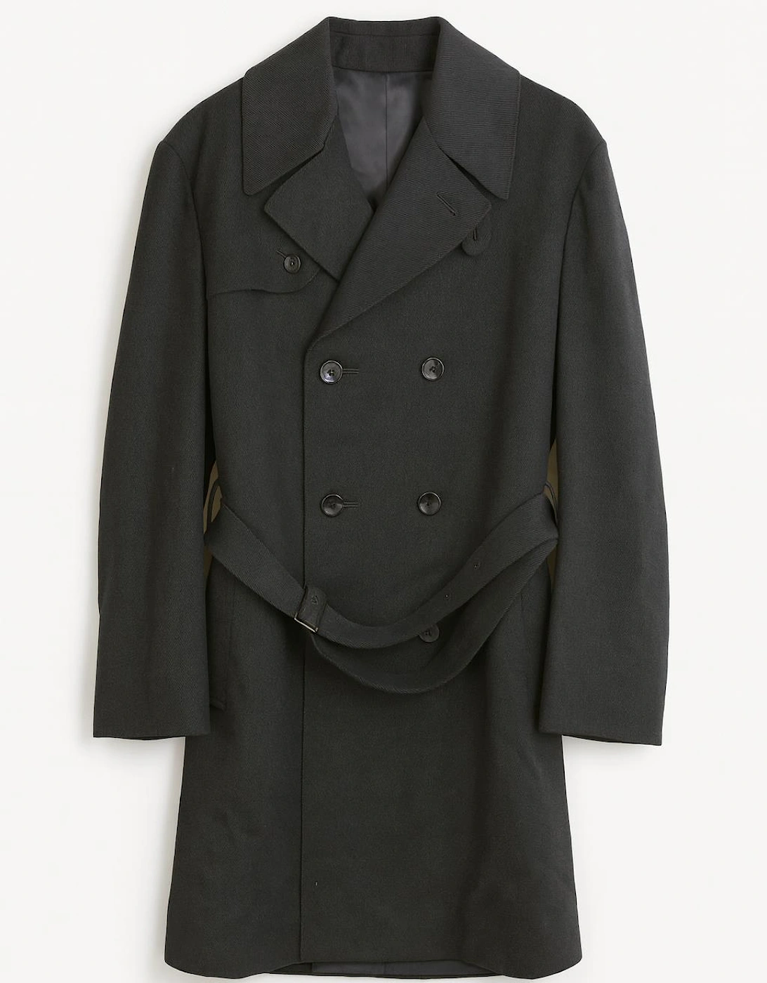Men's Dark Grey Wool Trench Overcoat, 4 of 3