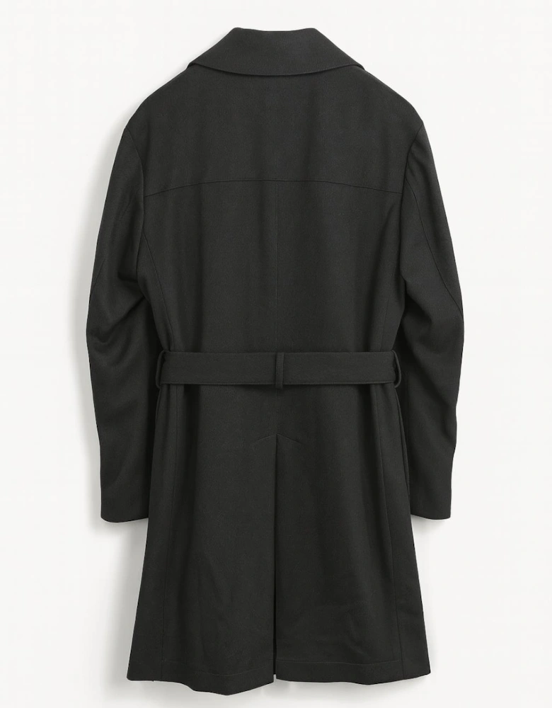 Men's Dark Grey Wool Trench Overcoat