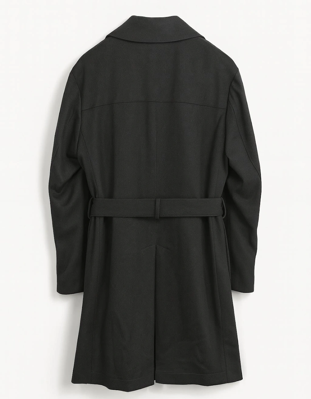 Men's Dark Grey Wool Trench Overcoat