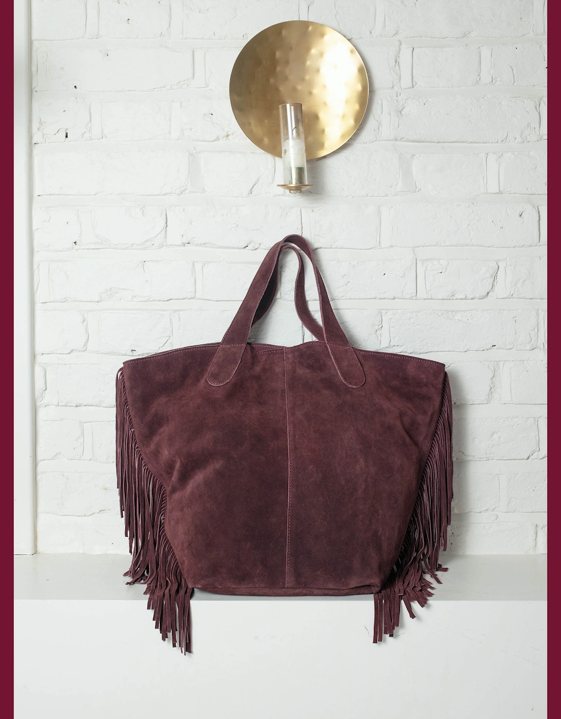 Vancouver Suede Tote - Plum, 7 of 6