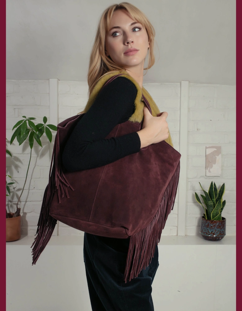 Vancouver Suede Tote - Plum
