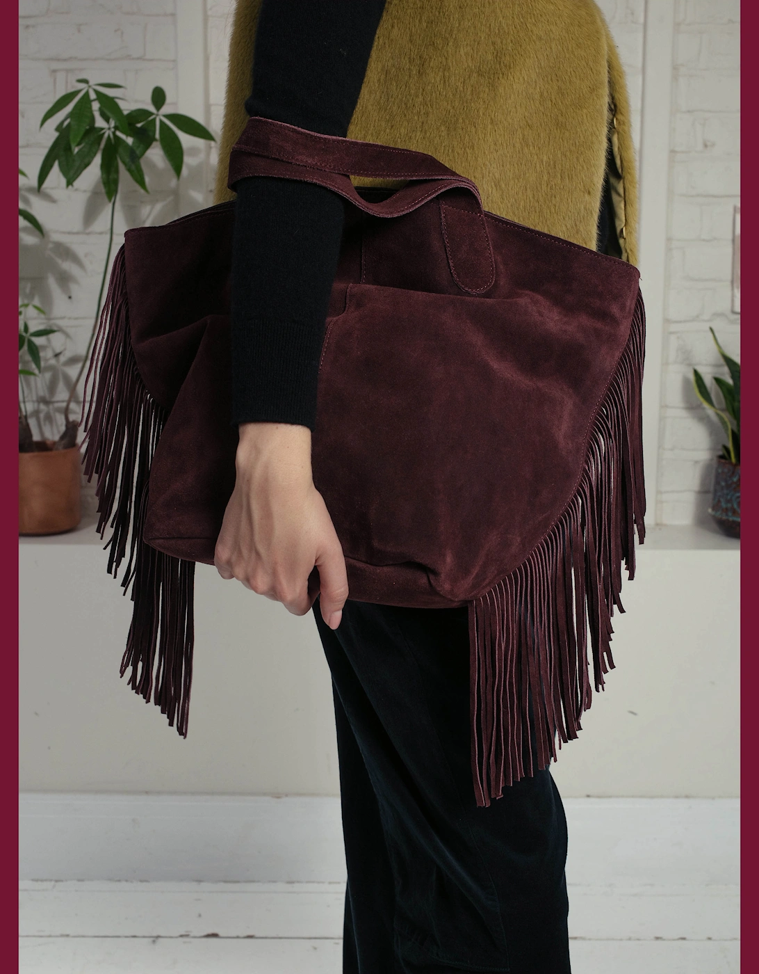Vancouver Suede Tote - Plum